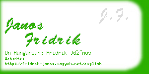 janos fridrik business card